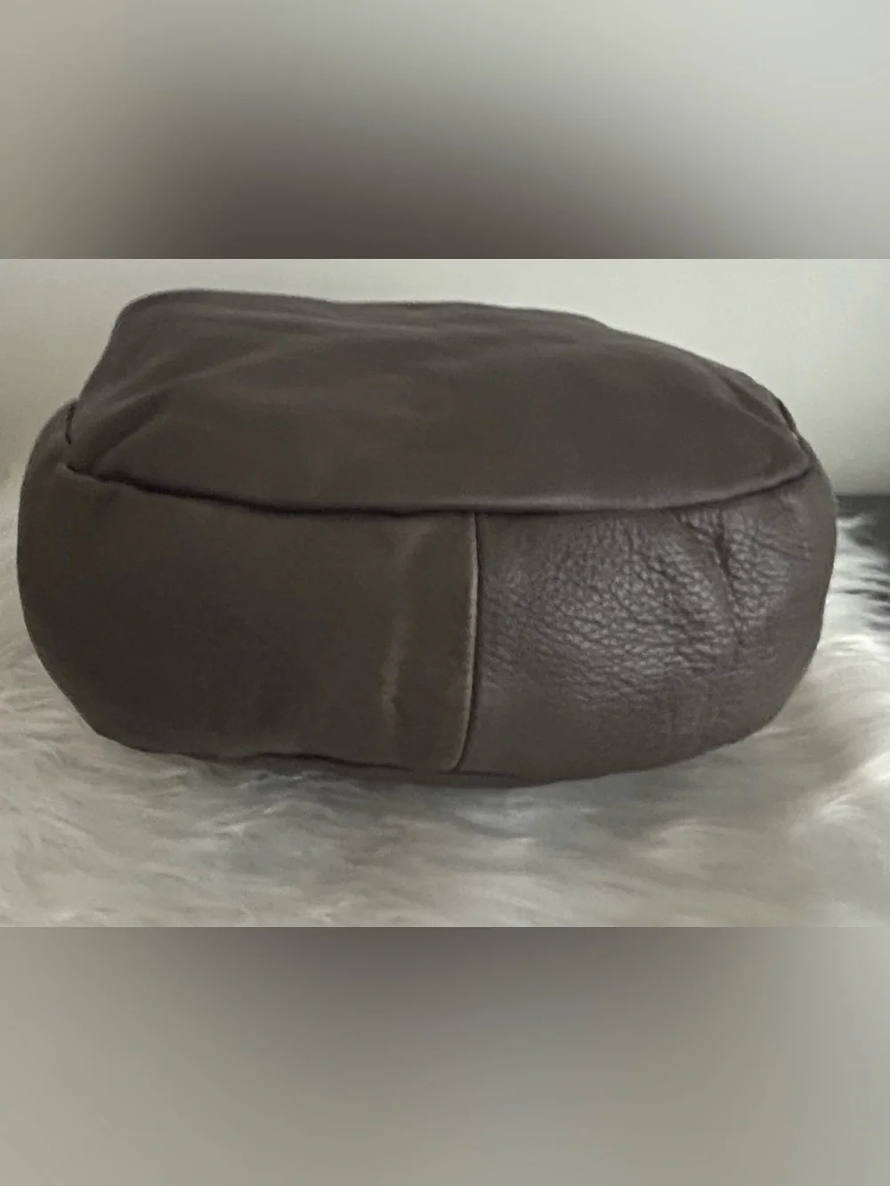 Sabrina Gray Leather Hobo Shoulder Bag Slouchy Everyday Purse